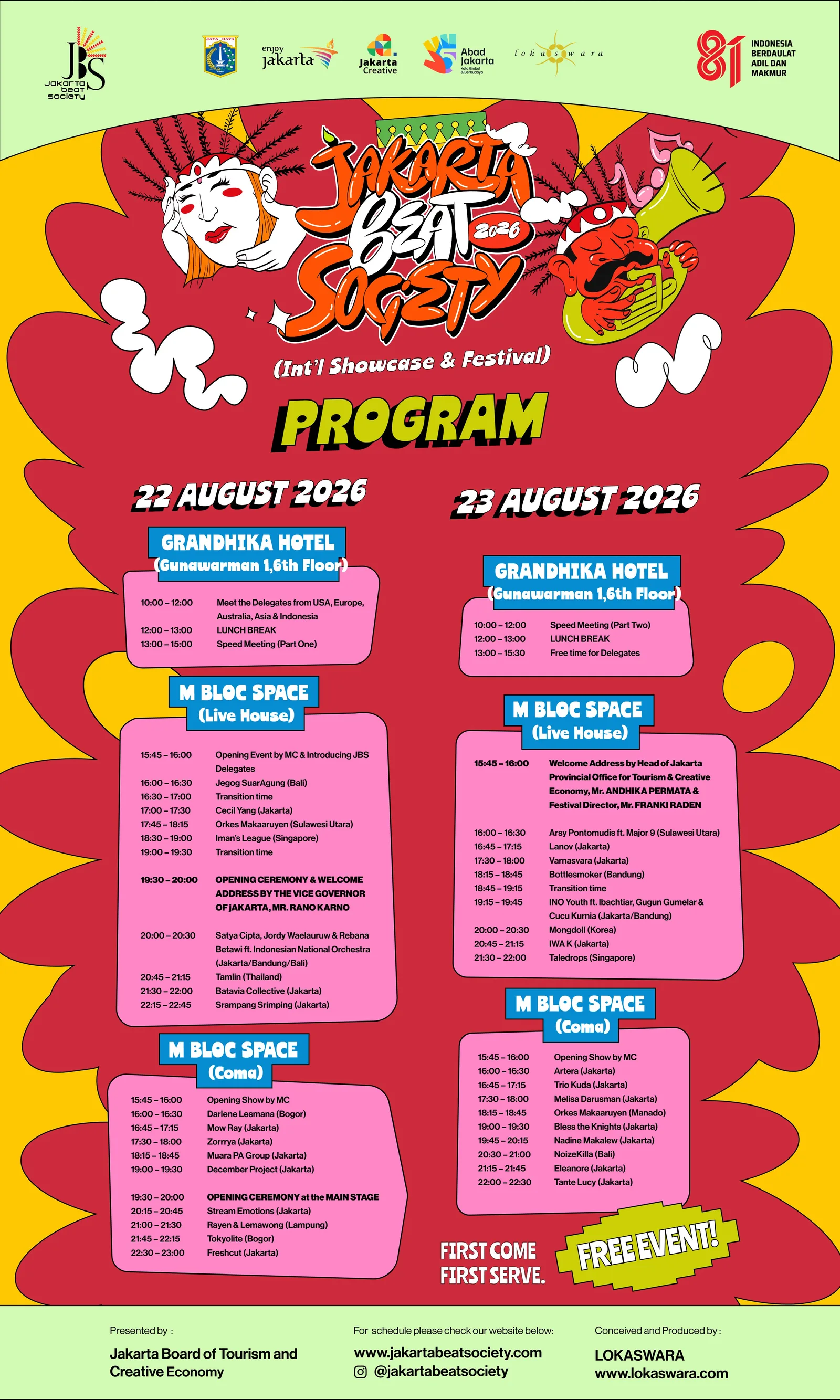 Festival program schedule