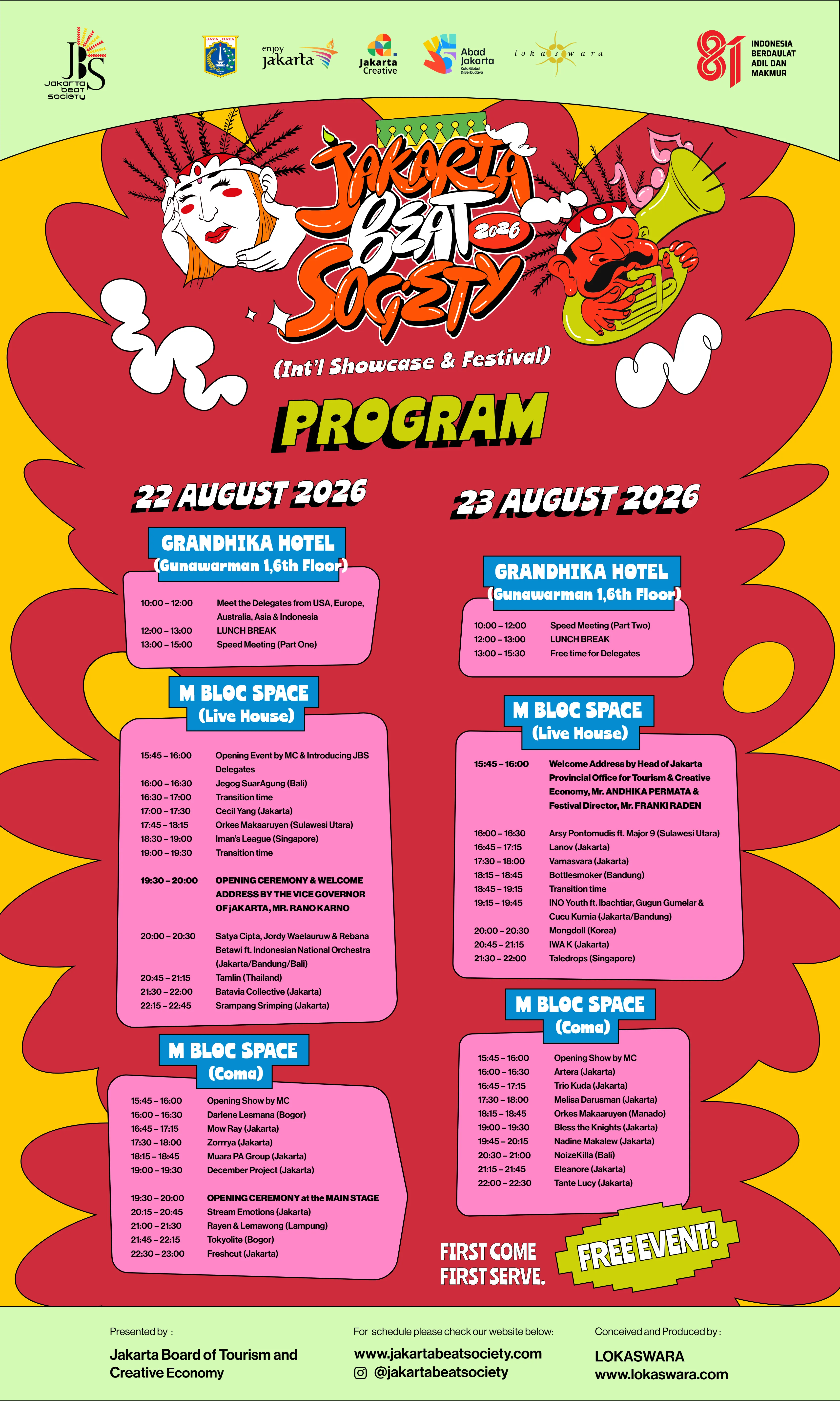 Jakarta Beat Society 2026 full program schedule